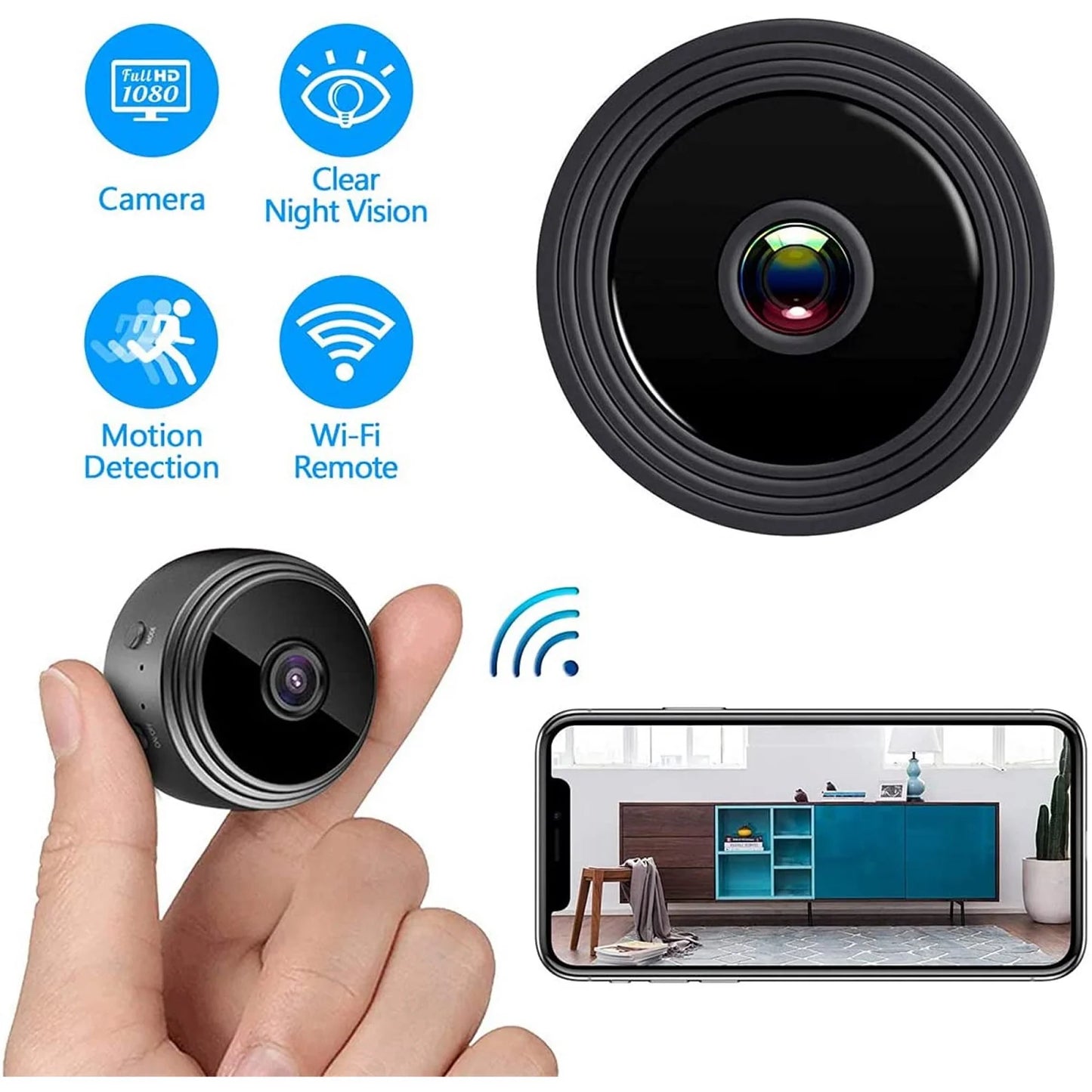 1080P HD Wifi Mini Security Camera, Small Home Security Camera for Indoor Outdoor